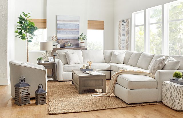 Asheville Light Taupe Fabric Medium Right Chaise Sectional (1)