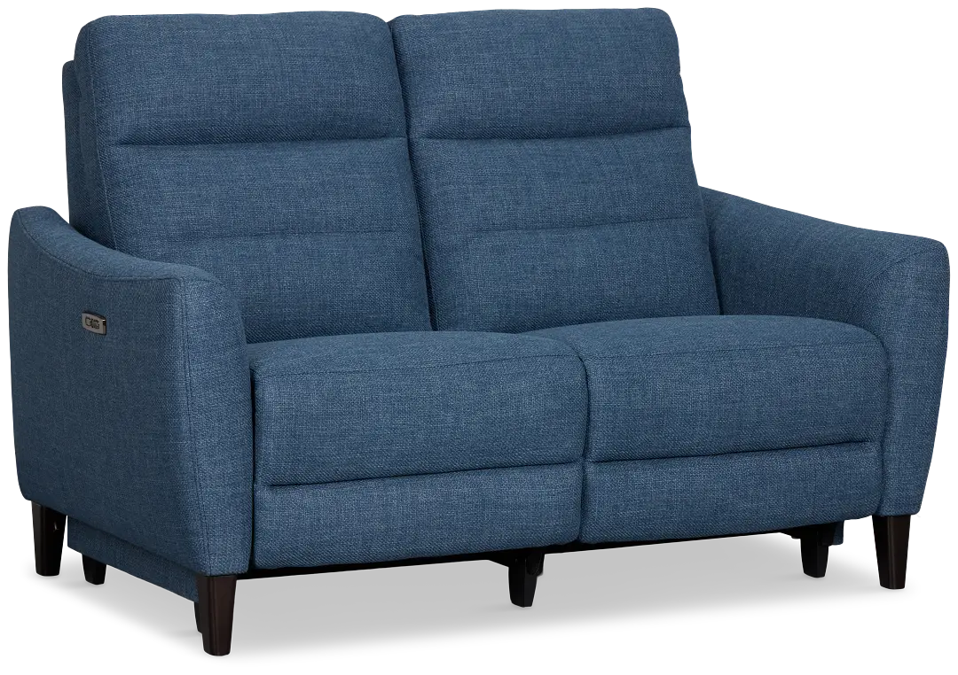 Keaton Blue Fabric Power Reclining Loveseat W/ Power Headrest Keaton Blue Fabric Power Reclining Loveseat W/ Power Headrest