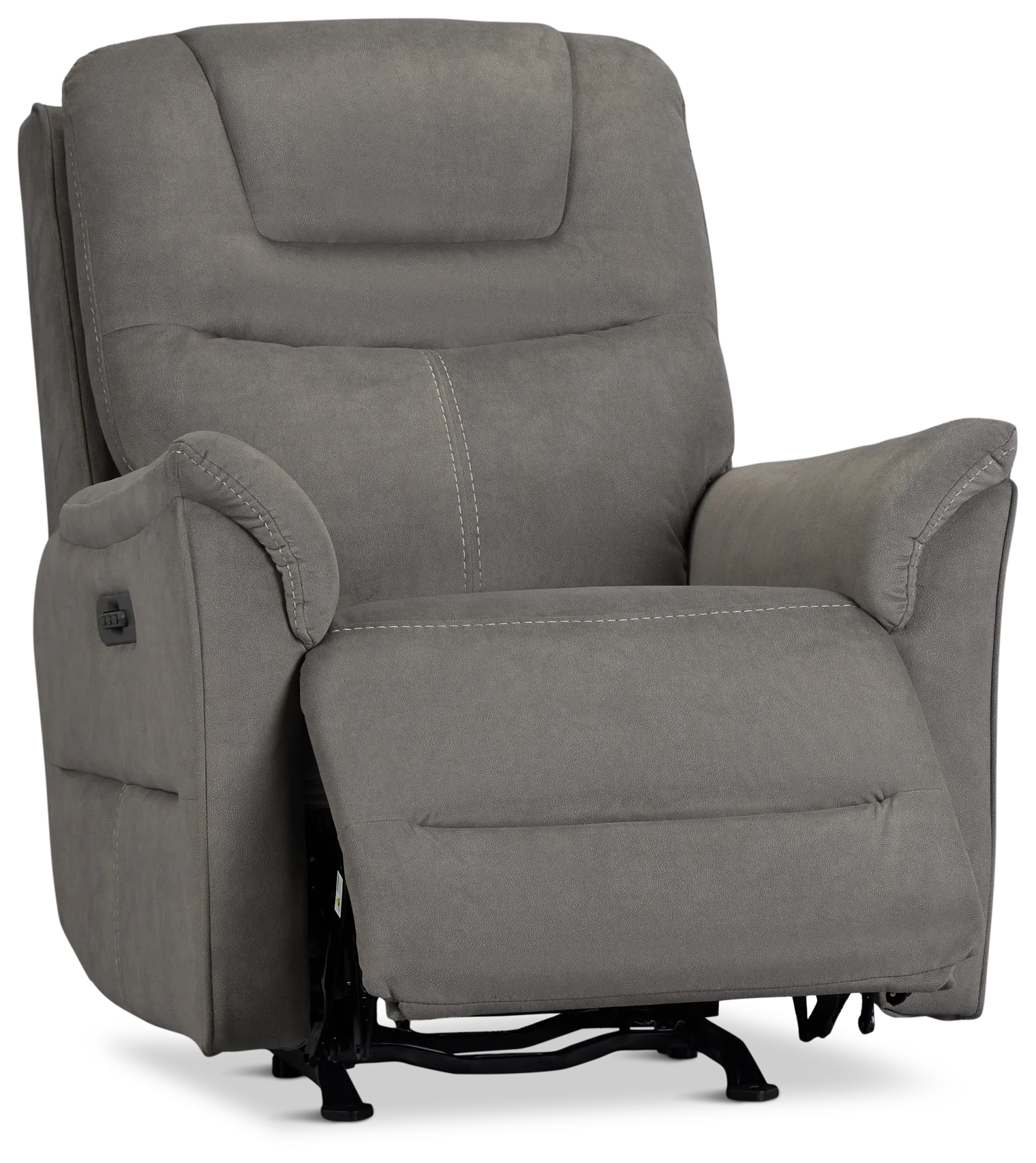 Archie Gray Fabric Power Recliner With Heat And Massage