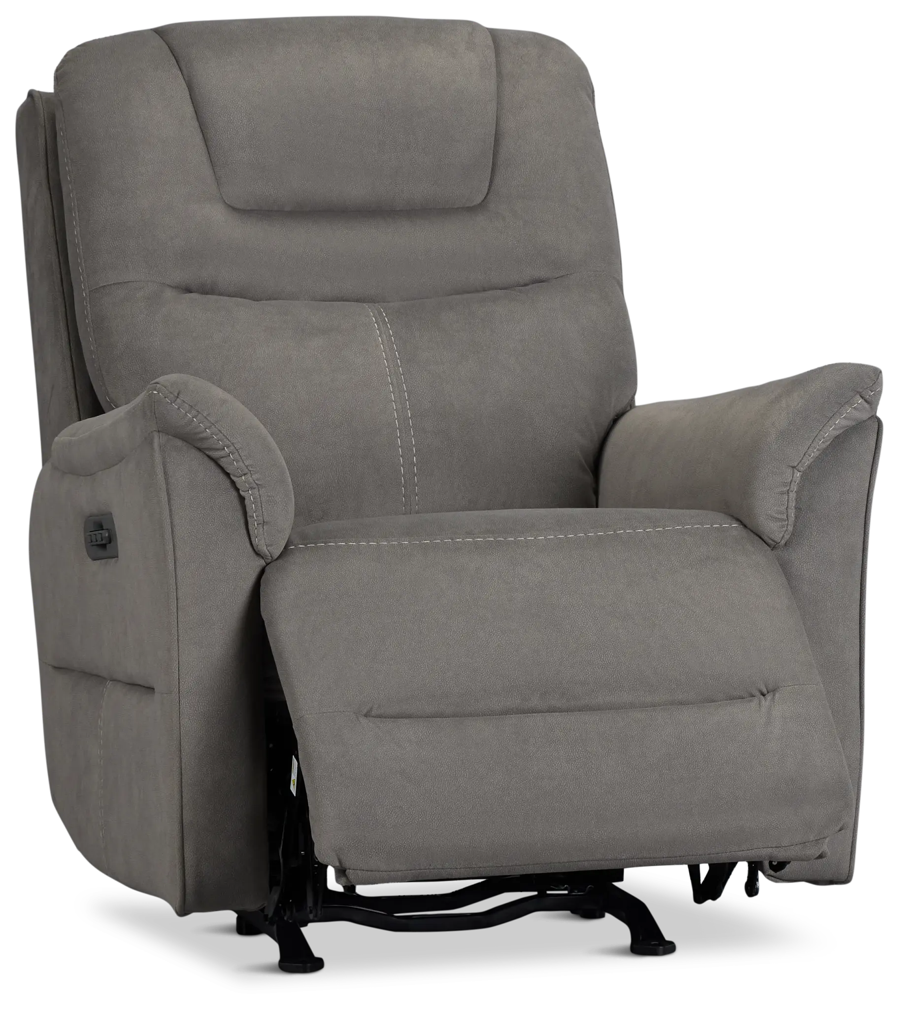 Archie Gray Fabric Power Recliner With Heat And Massage Archie Gray Fabric Power Recliner With Heat And Massage