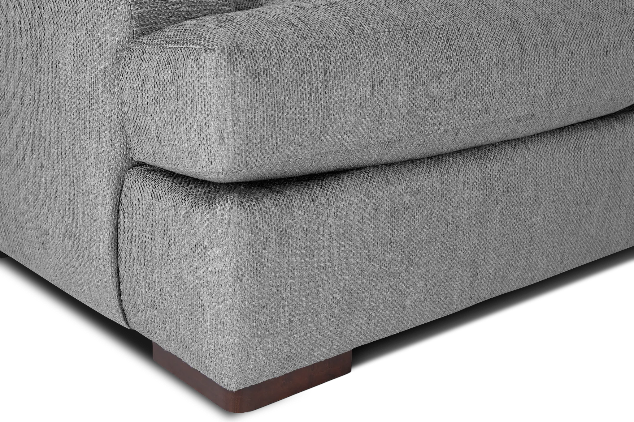 Alpha Light Gray Fabric Large Right Chaise Sectional