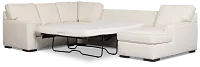 Sinclair Light Beige Fabric Righ Chaise Cooling Memory Foam Sleeper Sectional