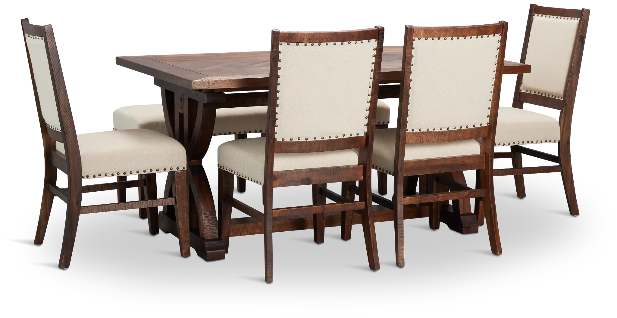 Joplin Dark Tone Extension Rectangular Table With 4 Side Chairs & Bench Joplin Dark Tone Extension Rectangular Table With 4 Side Chairs & Bench