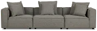 Tatum Gray Fabric 3-piece Modular Sofa