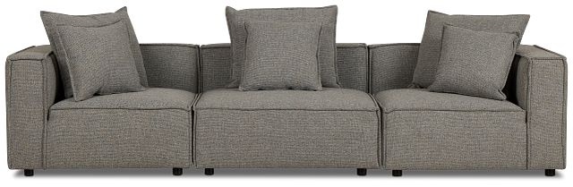 Tatum Gray Fabric 3 Piece Modular Sofa