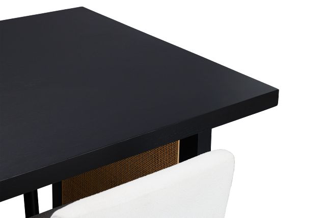 Brisbane Black Rectangular Table & 4 Upholstered Chairs