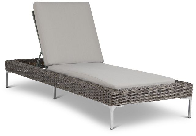 Tulum Gray Woven Cushioned Chaise