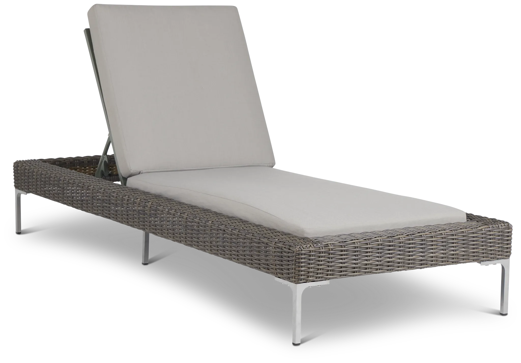 Tulum Gray Woven Cushioned Chaise
