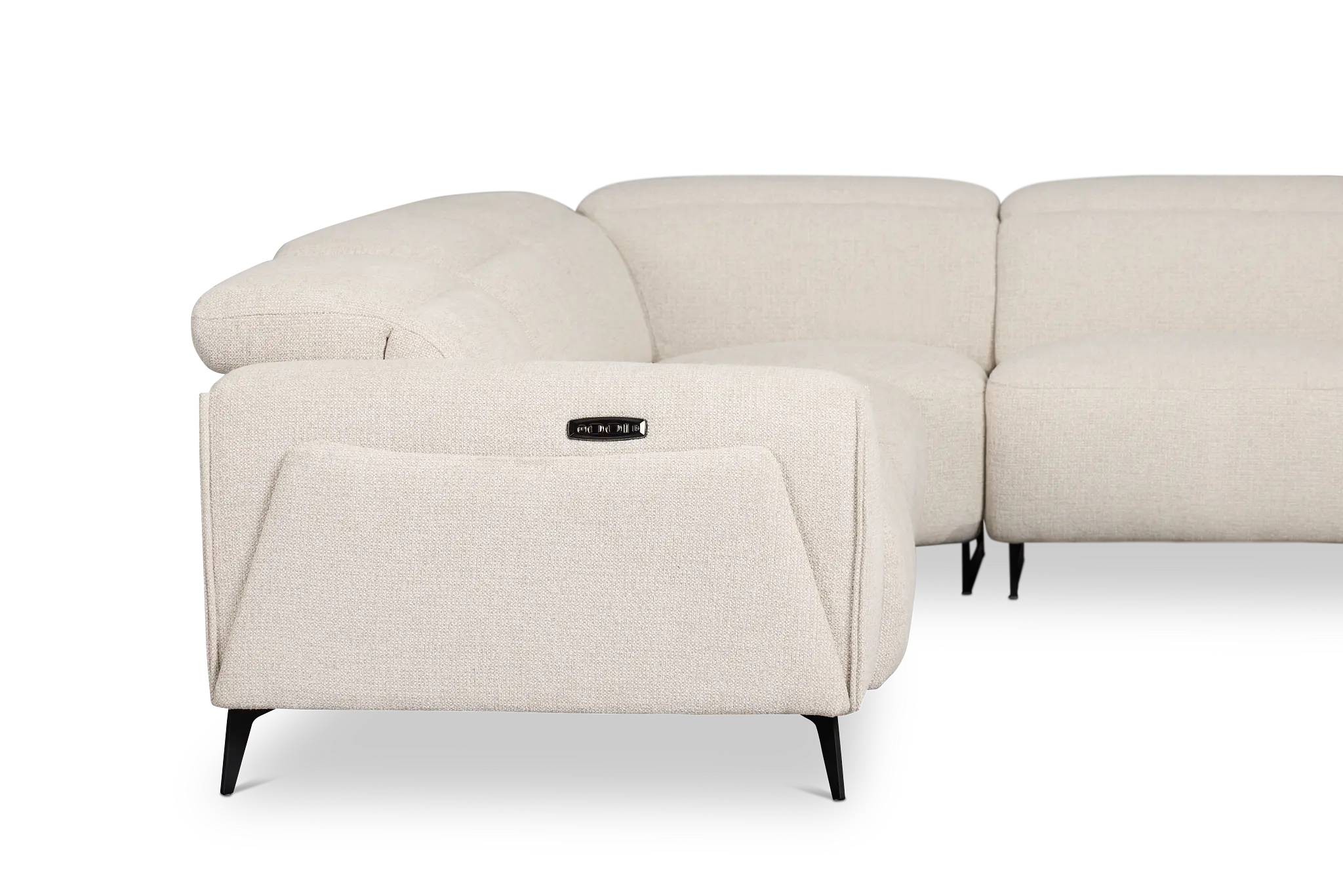 Reyna Light Beige Fabric Small Dual Power Reclining Two-arm Sectional Reyna Light Beige Fabric Small Dual Power Reclining Two-arm Sectional
