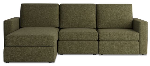 Citymod Green Fabric Small Left Chaise Sectional