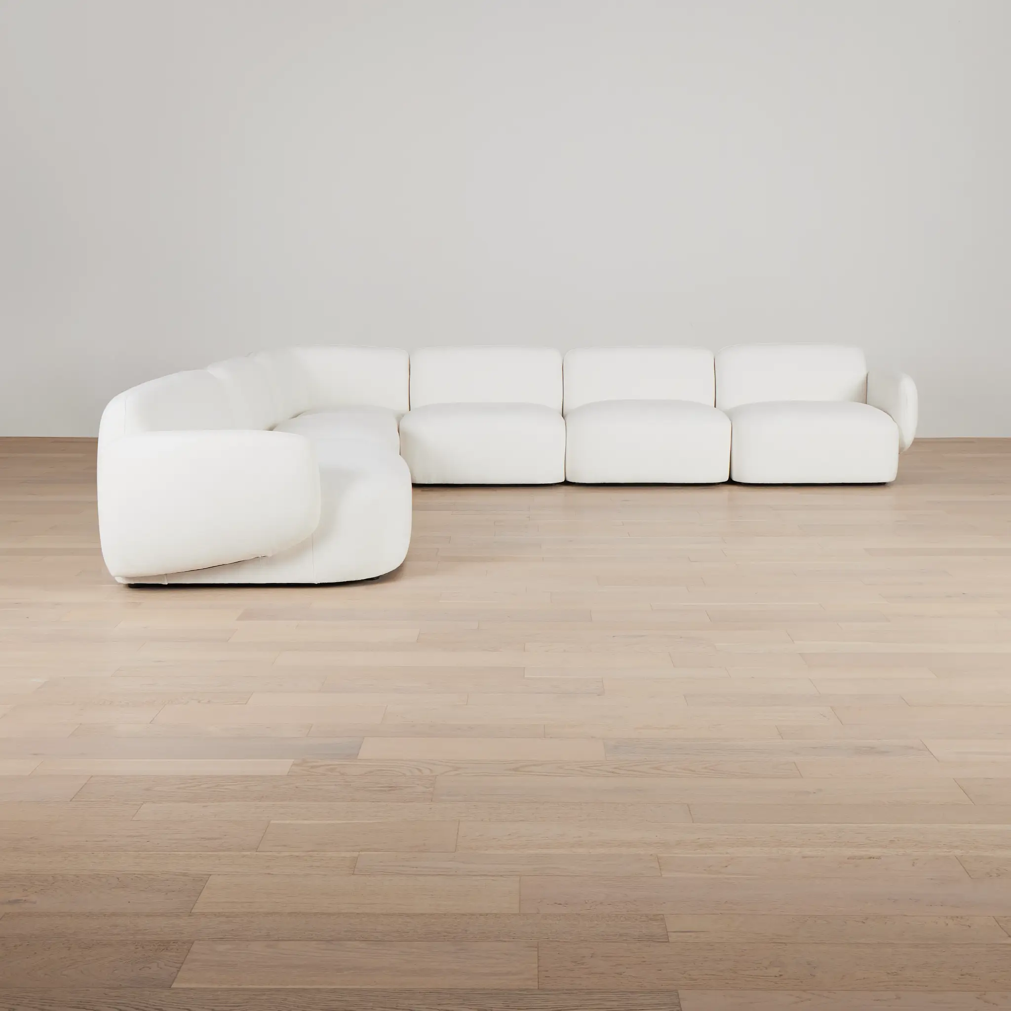Halsey White Fabric Large Left Cuddler Sectional Halsey White Fabric Large Left Cuddler Sectional