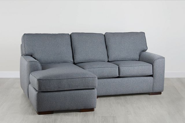 Austin Blue Fabric Left Chaise Sectional (2)
