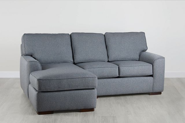 Austin Blue Fabric Left Chaise Sectional