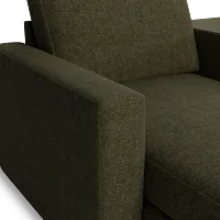 Citymod Green Fabric Large Left Chaise Sectional With Storage Console