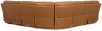Flexsteel Belmont Medium Brown Lthr/vinyl Large Triple Power Reclining Two-arm Sectional