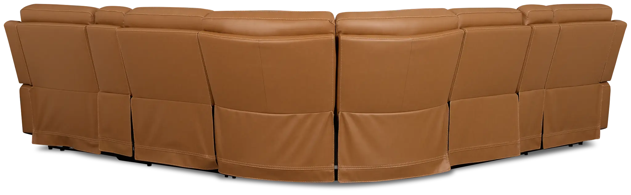 Flexsteel Belmont Medium Brown Lthr/vinyl Large Triple Power Reclining Two-arm Sectional Flexsteel Belmont Medium Brown Lthr/vinyl Large Triple Power Reclining Two-arm Sectional