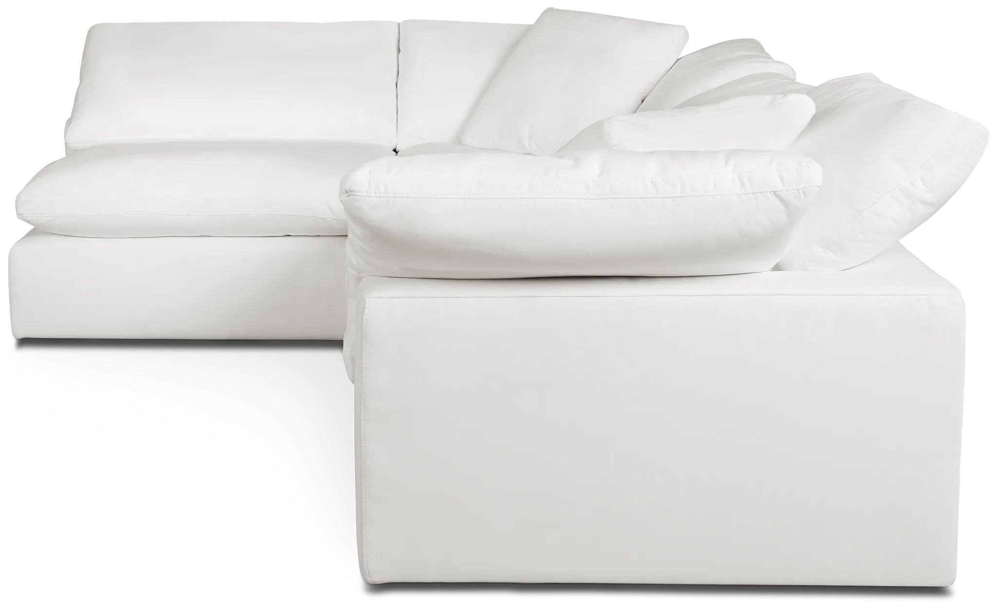 Nixon White Fabric 4-piece Modular Sectional
