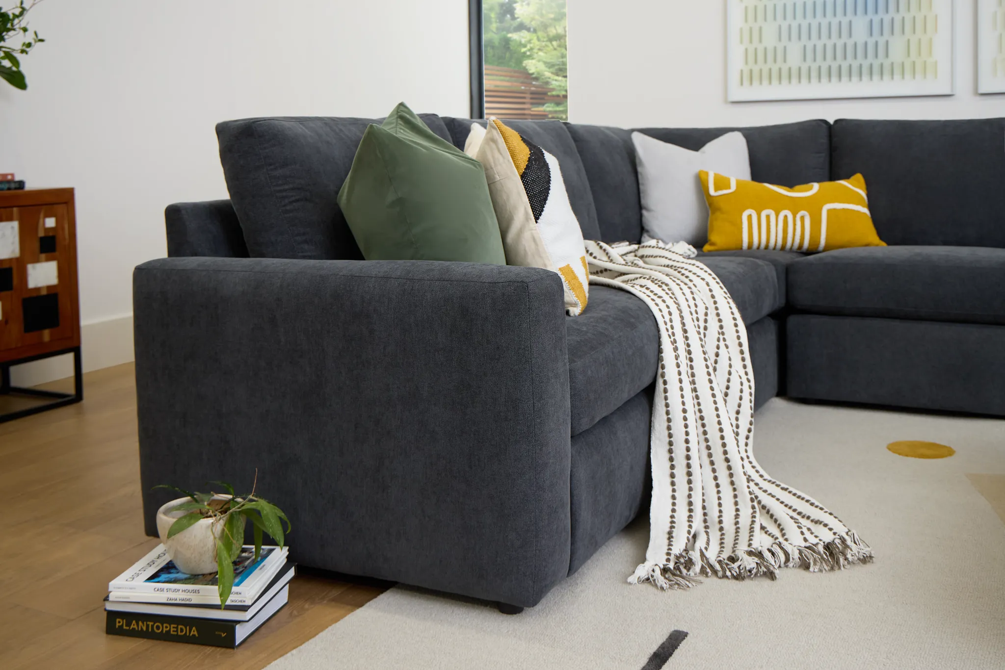 Citymod Dark Gray Fabric Small Two-arm Sectional