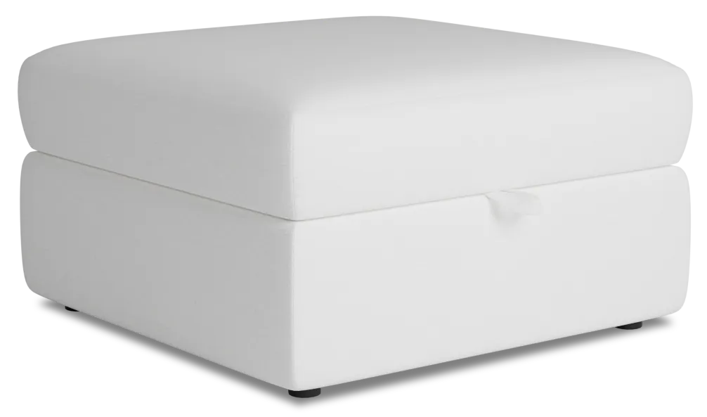 Citymod White Fabric Storage Ottoman