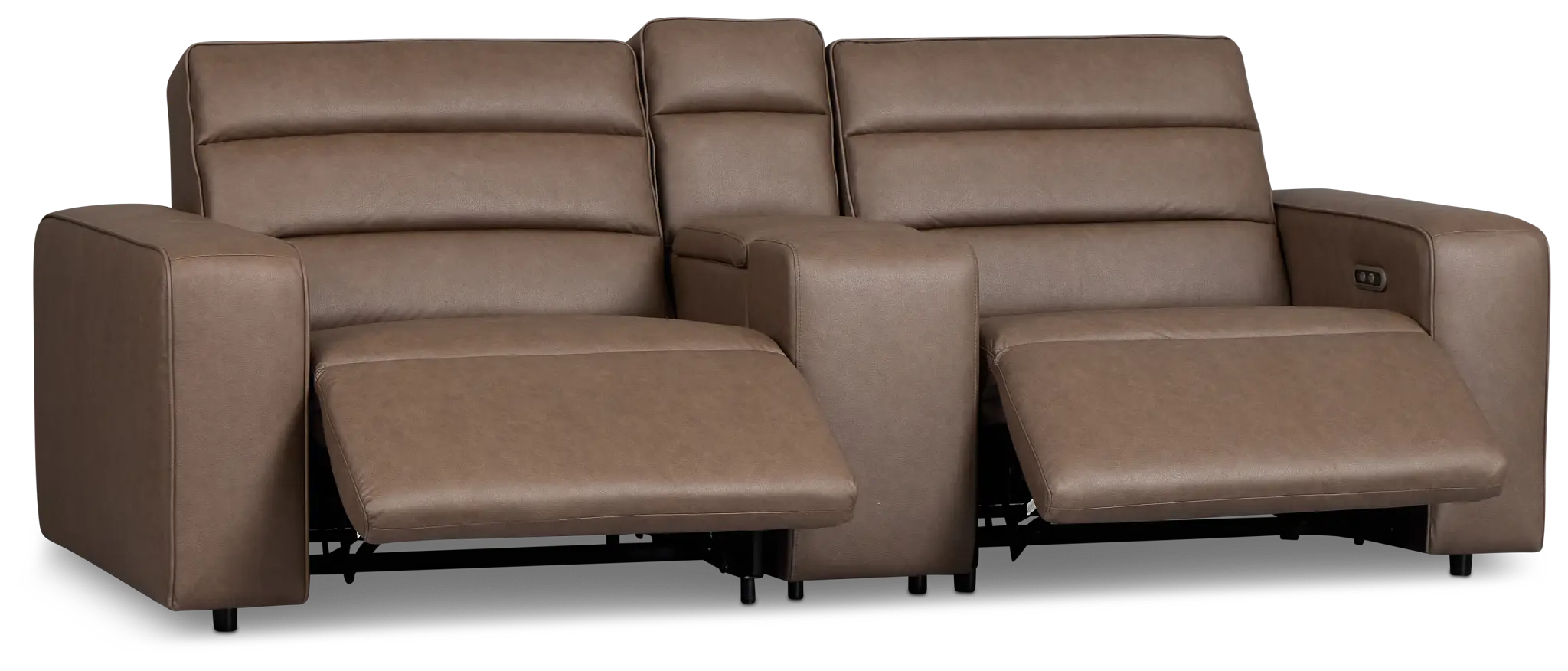 Sawyer Dark Brown Micro Power Reclining Console Loveseat Sawyer Dark Brown Micro Power Reclining Console Loveseat
