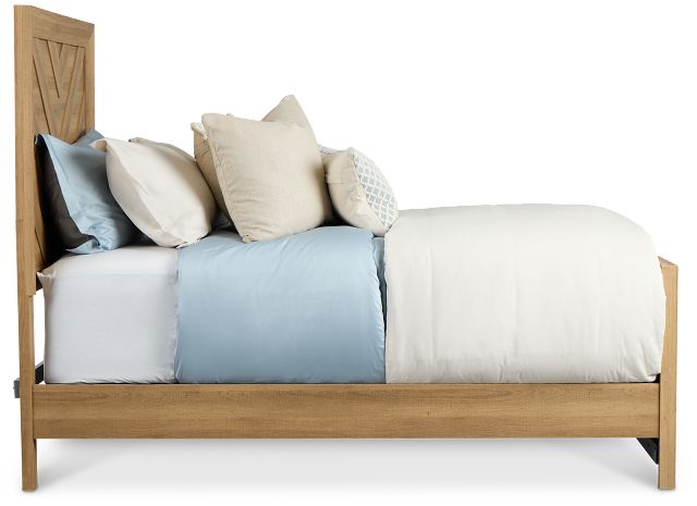 Delray Light Tone Panel Bed