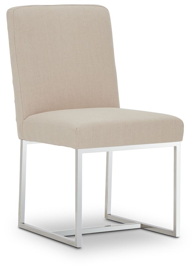 Berlin Beige Metal Upholstered Side Chair (1)
