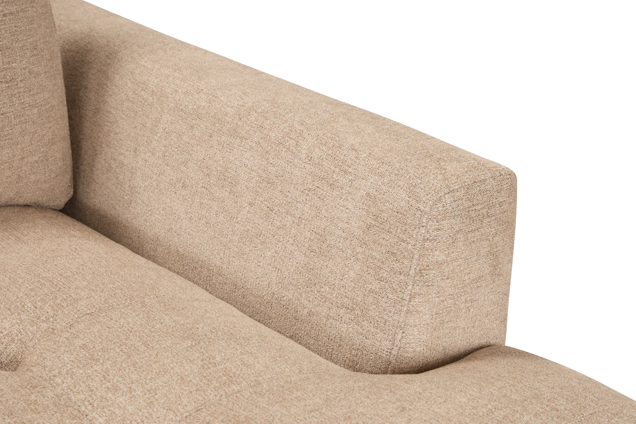 Maisie Light Brown Fabric Medium Right Chaise Sectional