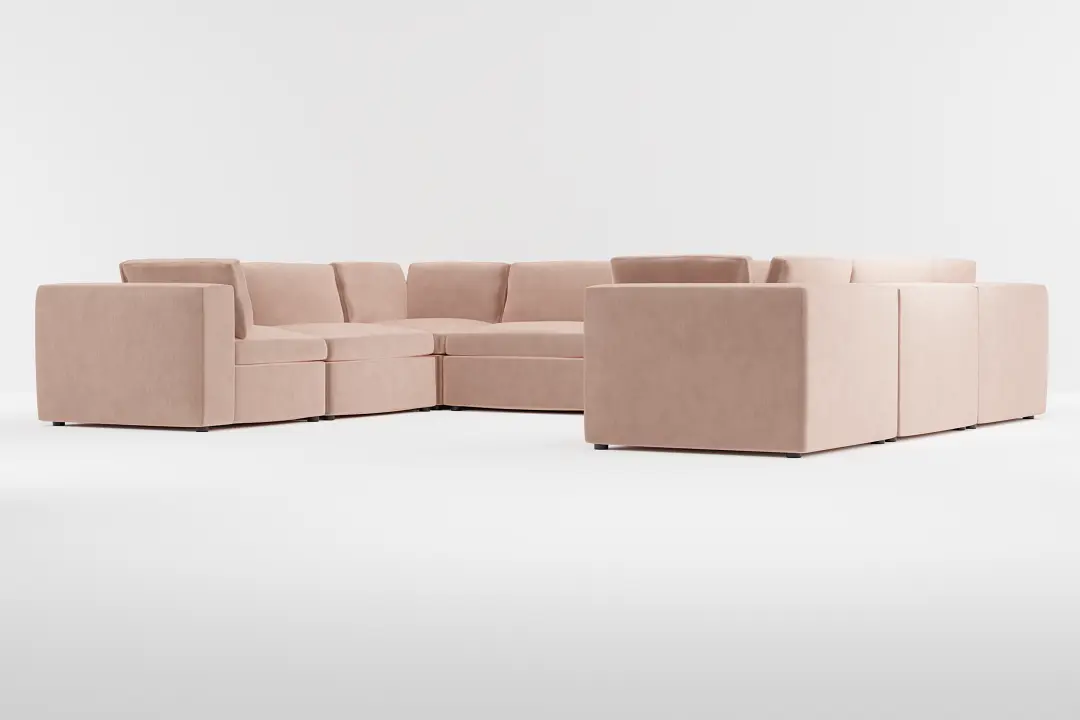 Destin Joya Light Pink Velvet 8-piece Modular Sectional Destin Joya Light Pink Velvet 8-piece Modular Sectional