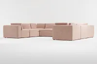 Destin Joya Light Pink Velvet 8-piece Modular Sectional