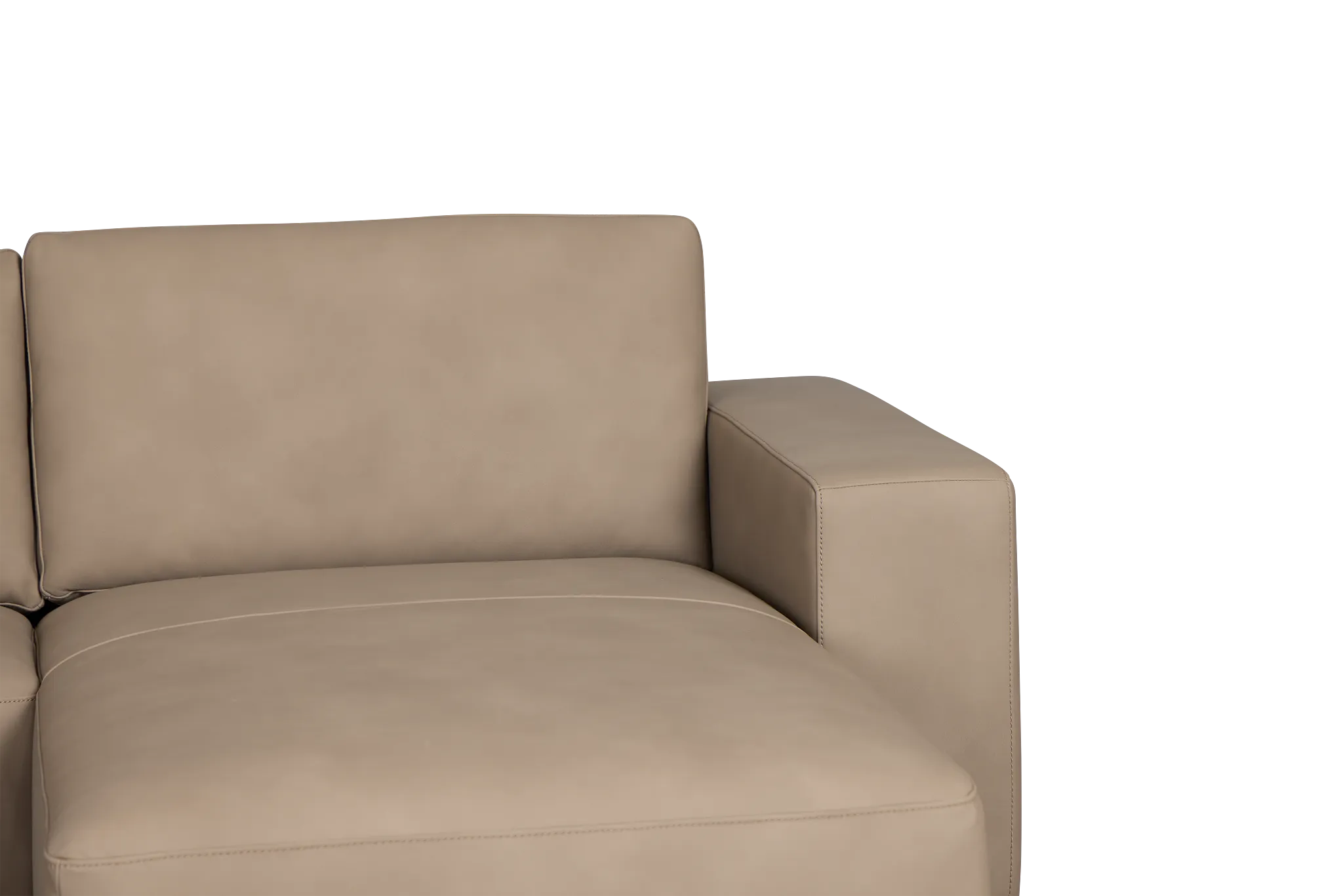 Kellan Taupe Leather Right Chaise Sectional