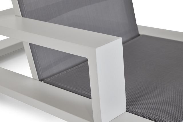 Linear White Ledge Pool Chair