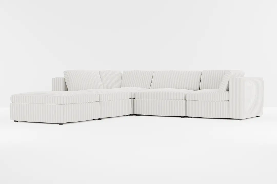 Destin Sea Lane Light Gray Fabric 5pc Bumper Sectional Destin Sea Lane Light Gray Fabric 5pc Bumper Sectional