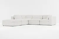 Destin Sea Lane Light Gray Fabric 5pc Bumper Sectional
