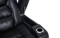 Troy Black Micro Power Reclining Console Loveseat