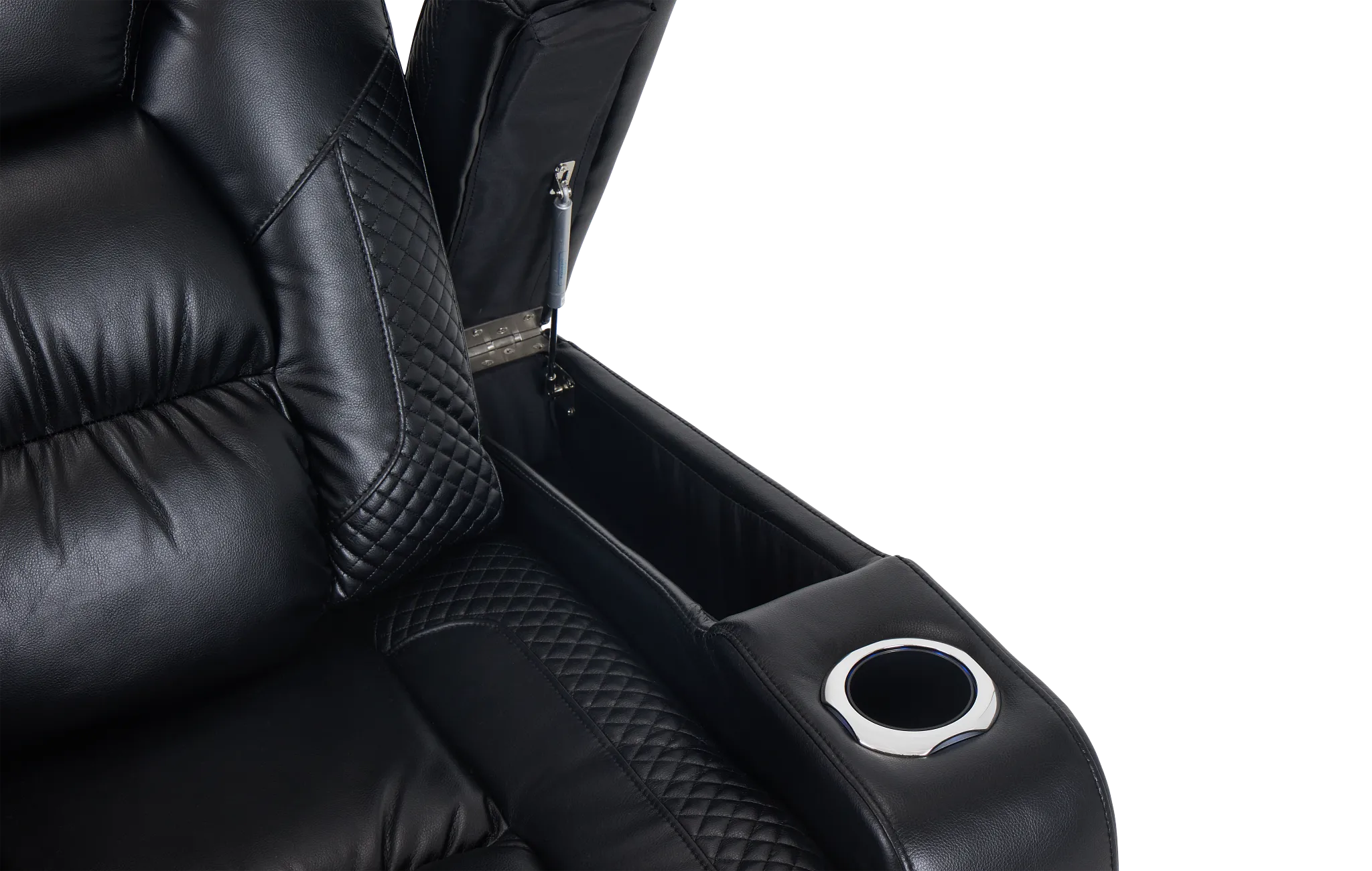 Troy Black Micro Power Reclining Console Loveseat