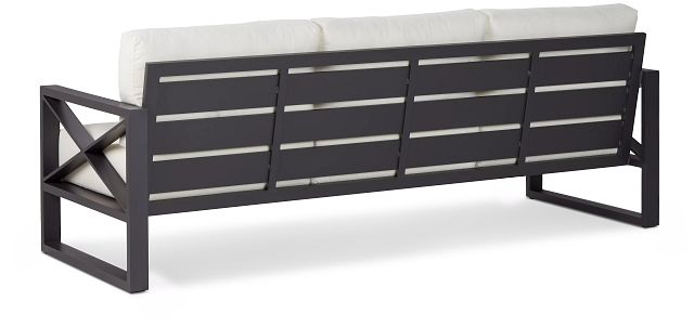 Linear Dark Gray White Aluminum Sofa (3)