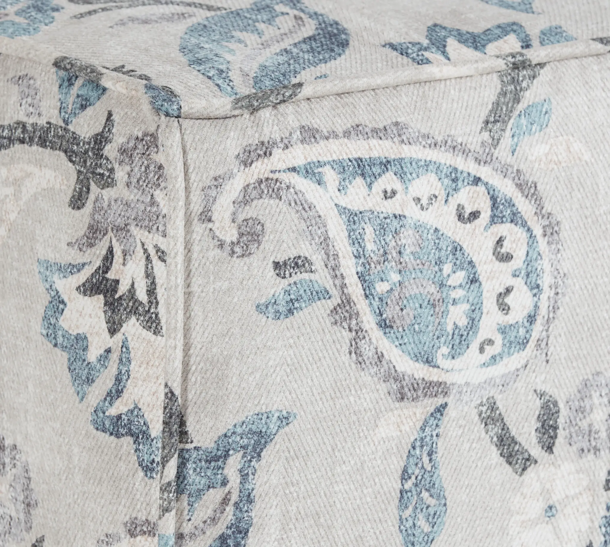 Sylvie Blue Fabric Accent Pouf Sylvie Blue Fabric Accent Pouf