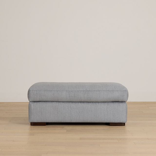 Alpha Light Gray Fabric Ottoman