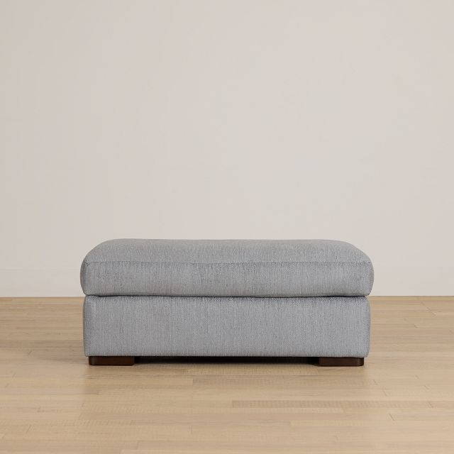 Alpha Light Gray Fabric Ottoman