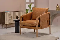 Connor Brown Leather Accent Chair