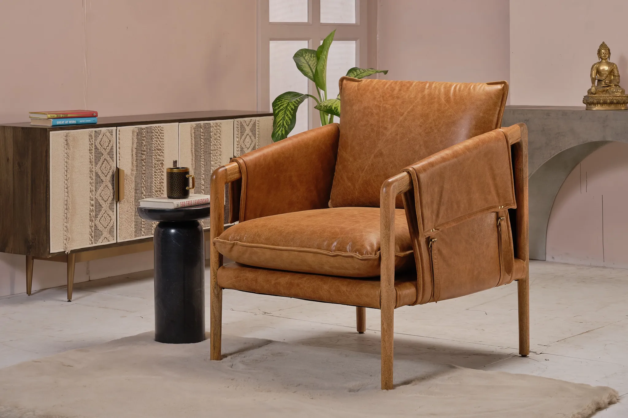 Connor Brown Leather Accent Chair