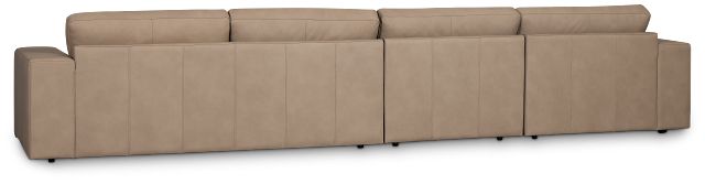 Kellan Taupe Leather Small Left Chaise Sectional