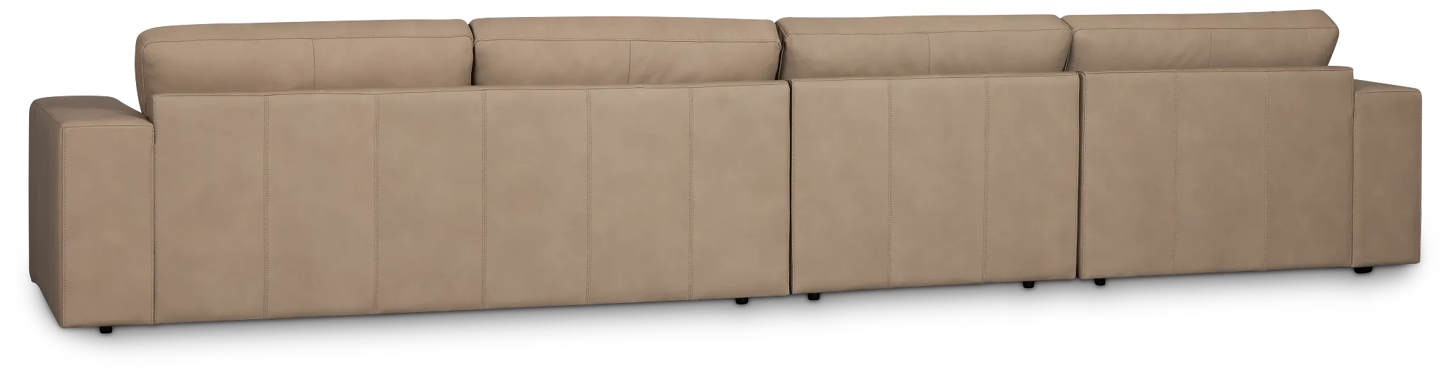 Kellan Taupe Leather Small Left Chaise Sectional