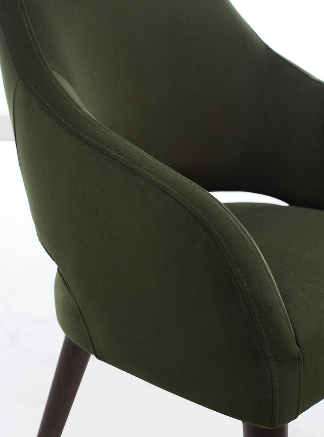 Naveen Dark Green Velvet Upholstered Arm Chair