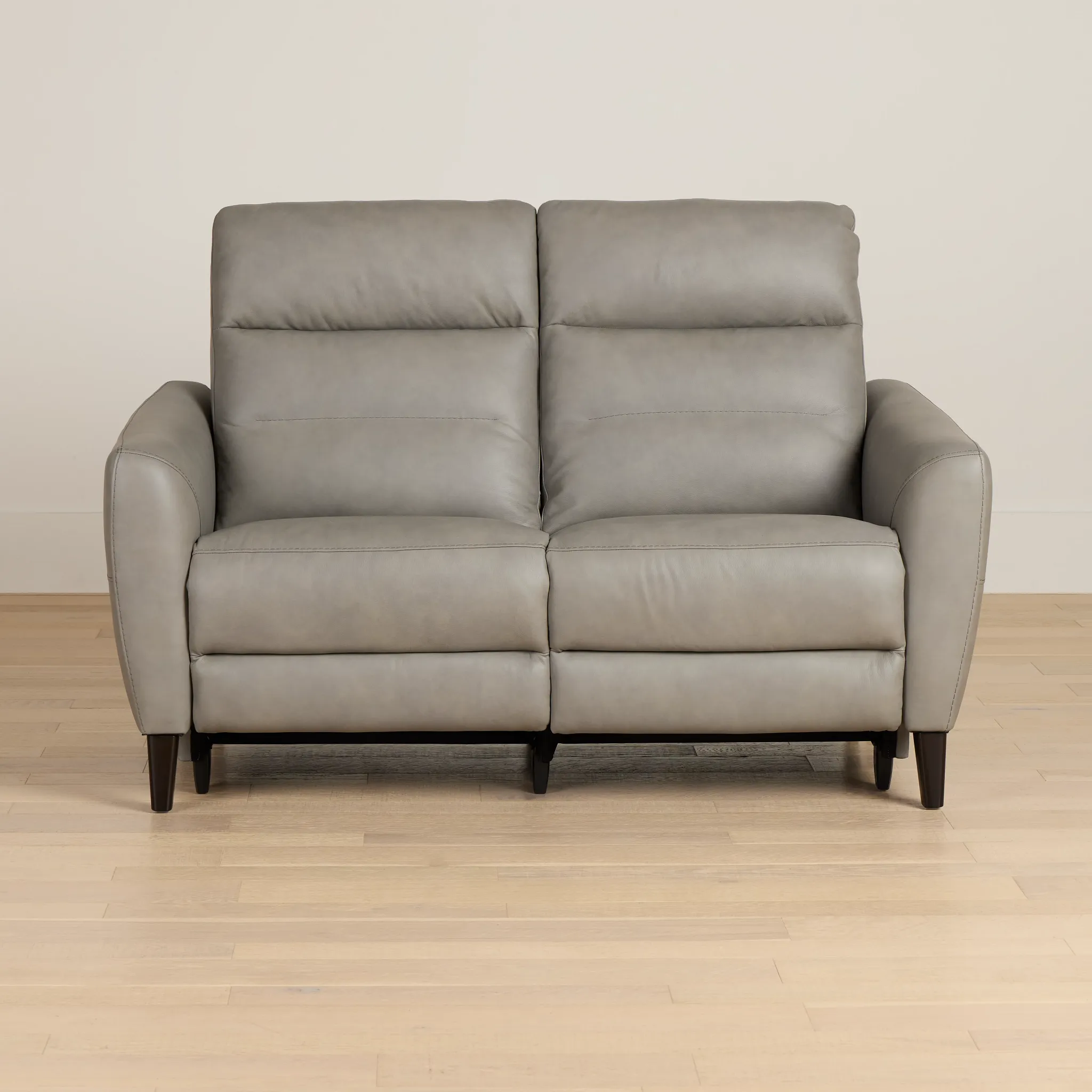 Keaton Gray Lthr/vinyl Power Reclining Loveseat W/ Power Headrest