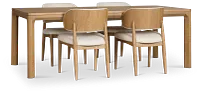 Gables Light Tone Rect Table & 4 Upholstered Chairs