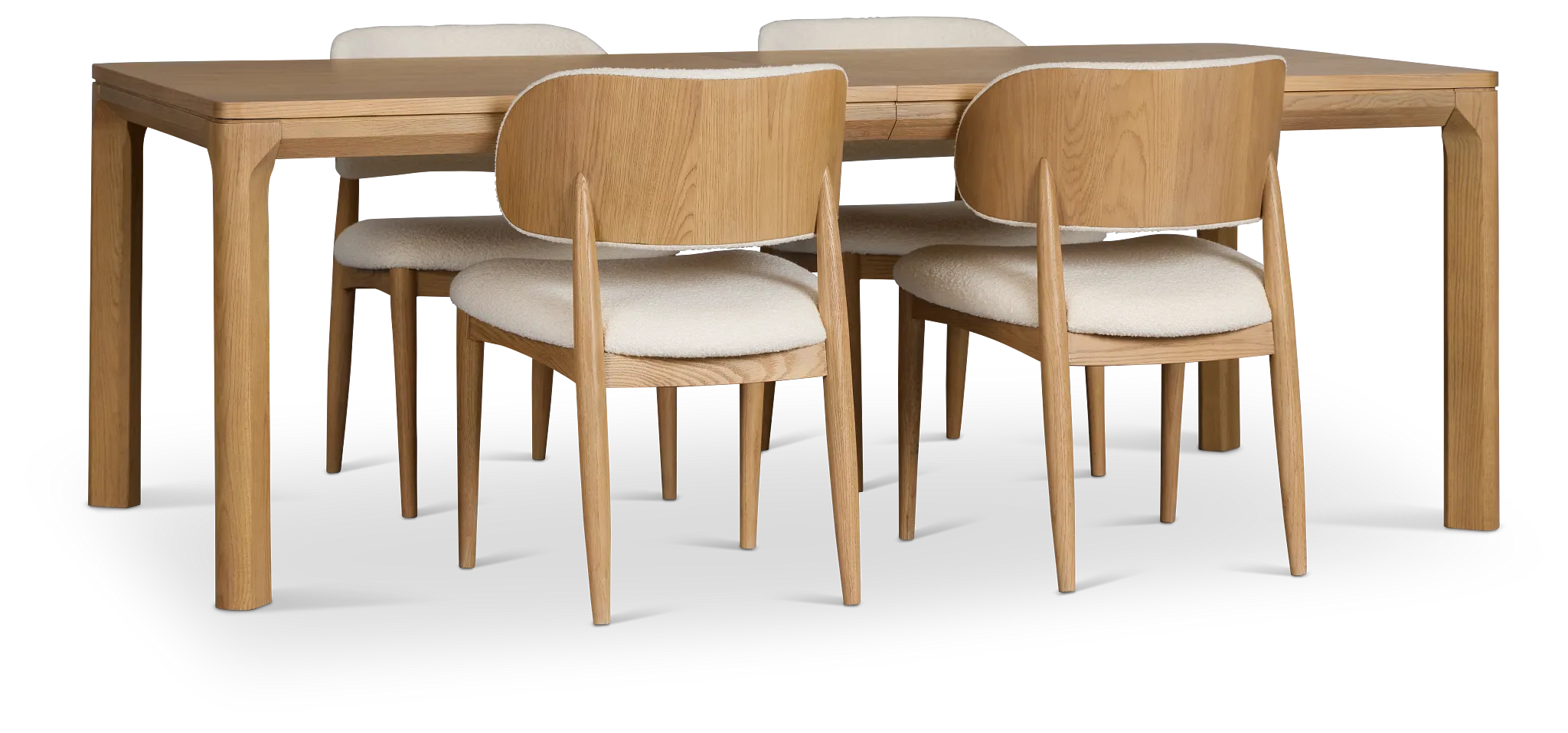 Gables Light Tone Rect Table & 4 Upholstered Chairs