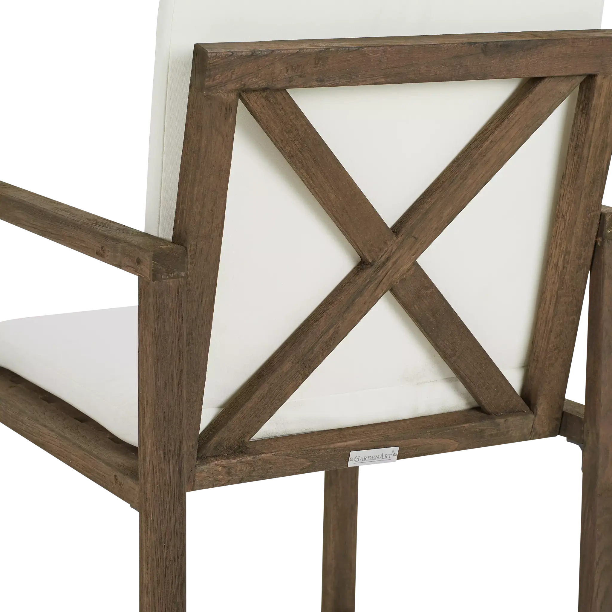 Linear Teak White Arm Chair Linear Teak White Arm Chair