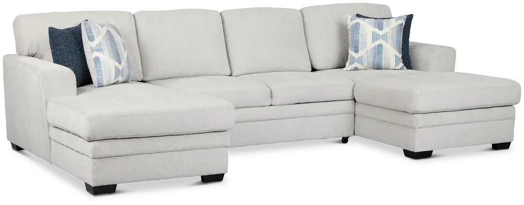 Everly Gray Fabric Double Chaise Sleeper Storage Sectional Everly Gray Fabric Double Chaise Sleeper Storage Sectional