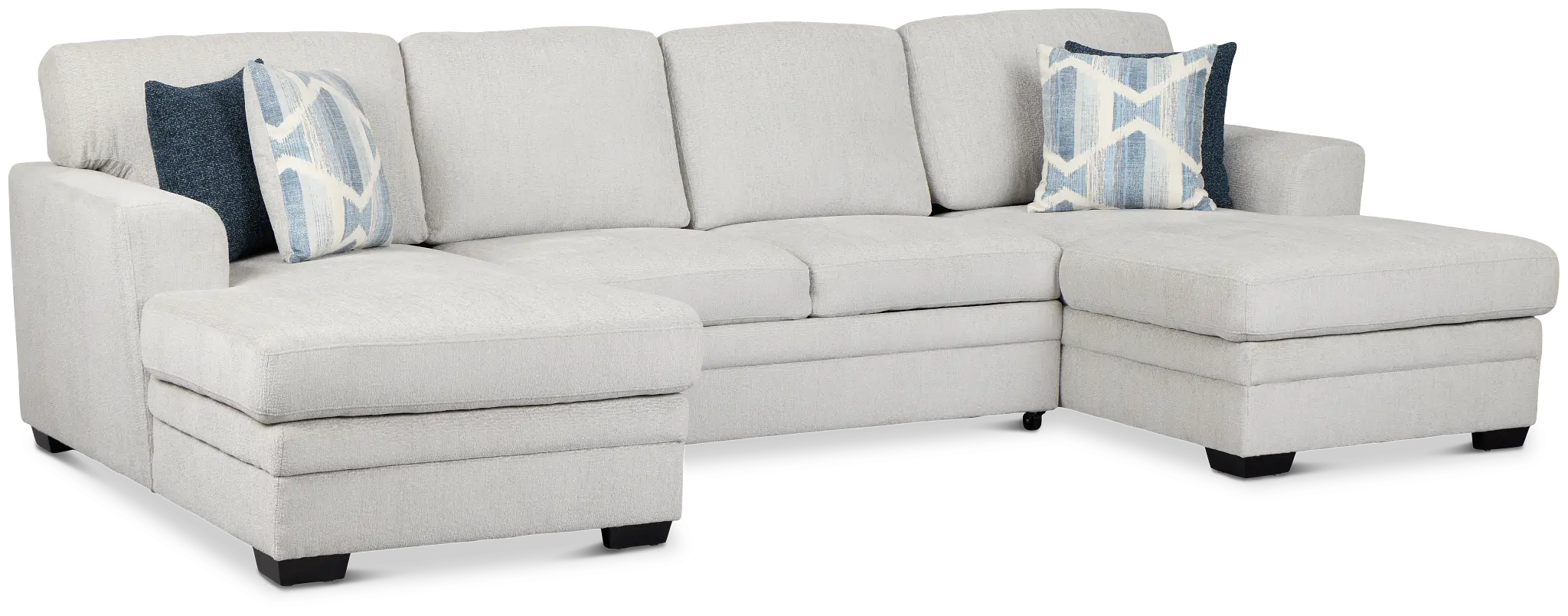 Everly Gray Fabric Double Chaise Sleeper Storage Sectional Everly Gray Fabric Double Chaise Sleeper Storage Sectional